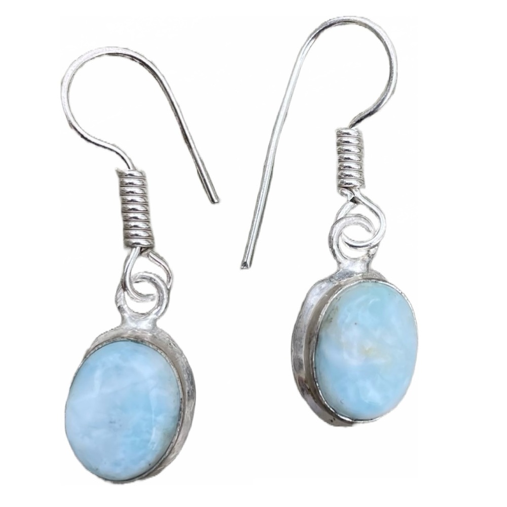 Larimar SS earrings Dominican Republic origin